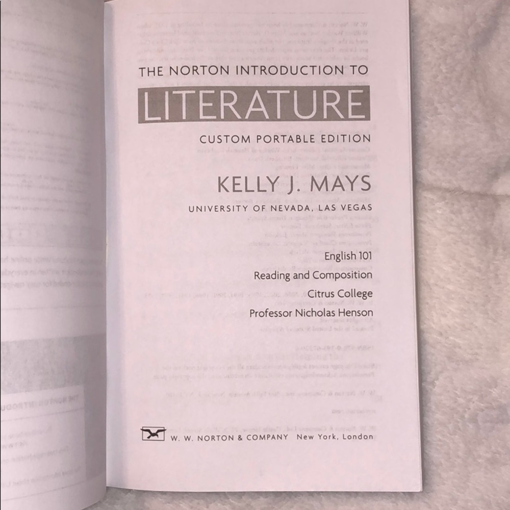 The Norton Introduction to Literature Custom Book - Picture 3 of 5